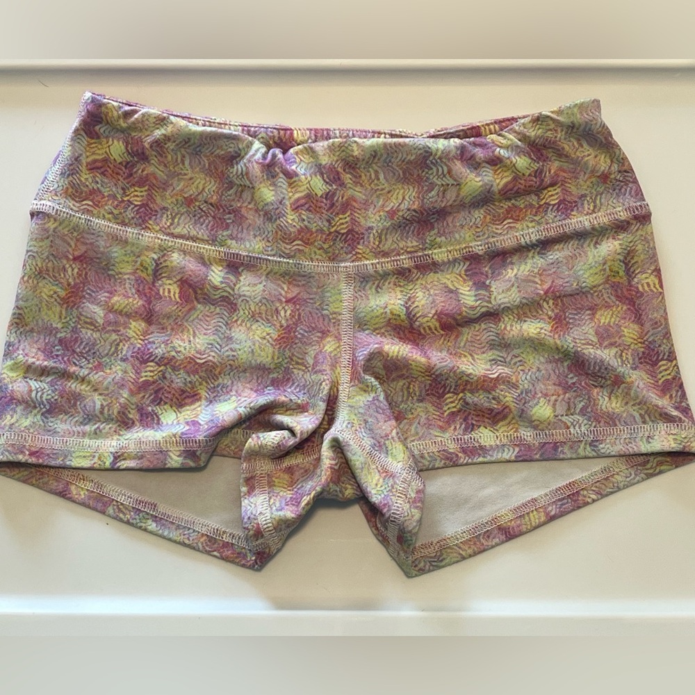 Fleo Pink and Yellow Athletic Shorts Performance Fit